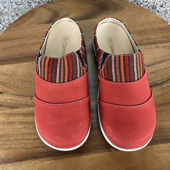 Spenco Siesta Nuevo Stripe Mule Women's Size 6.5 D (wide) Baked Apple Red Shoes - Picture 4 of 10